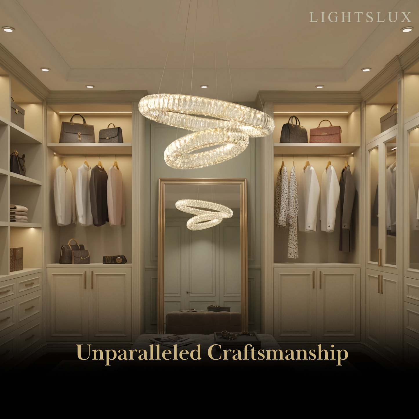 Excelis Luxury Tiered Crystal Chandelier – K9 Crystals Gold Finish Celestial Glow