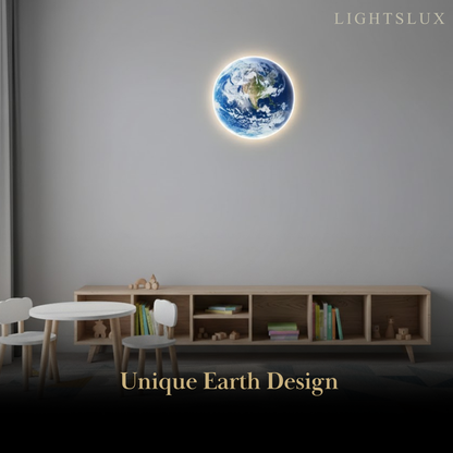 Lunara Modern Earth Topographic Wall Lamp – Globe-Like Glow Art Deco Artistic Lighting