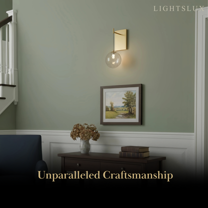 Excelis Modern Gold Globe Wall Sconce – Brushed Gold Finish Modern Elegant Design