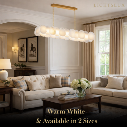 Excelis Alabaster Petal Pendant Light – Solid Brass Frame Brushed Gold Finish Kitchen island