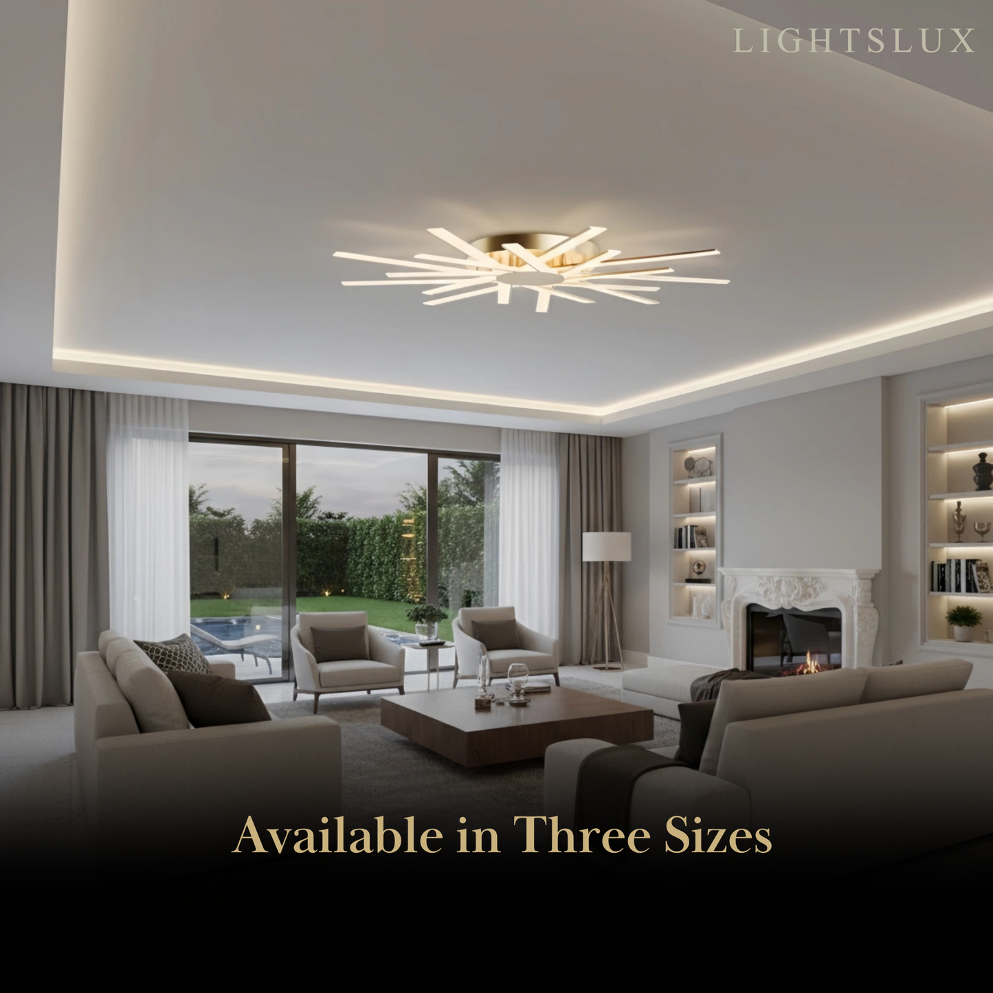 Nebula Modern Star Radiating Ceiling Light – Black/GoldAcrylic Rods for Living Room