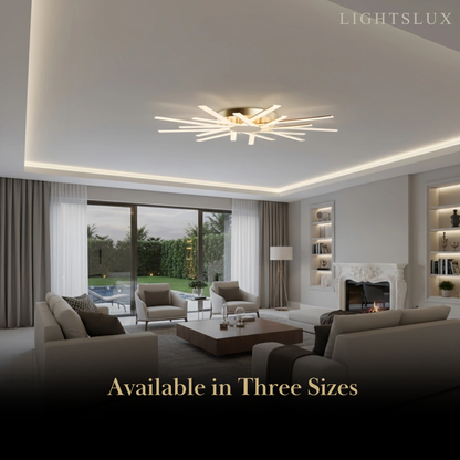 Nebula Modern Star Radiating Ceiling Light – Black/GoldAcrylic Rods for Living Room