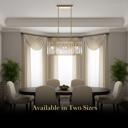 Excelis Modern Linear Chandelier – Metallic Accents for Refined Luxury Interiors