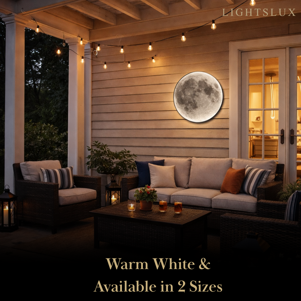 Moon Wall Light Luna, Waterproof Outdoor Moon Lamp for Patio Garden & Bathroom