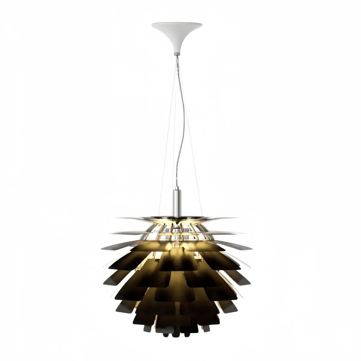Vivara Nordic Aluminum Pendant Light — Pinecone Design Siver/White/Black for Dining Room