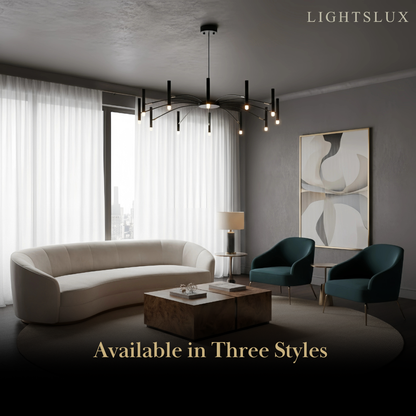 Nebula Modern Contemporary Candle Chandelier with Adjustable