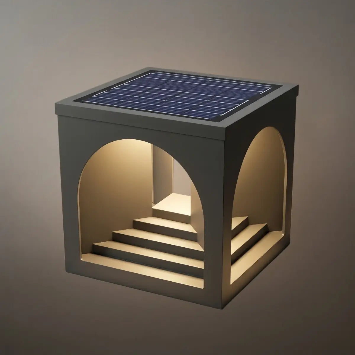 Lámpara de pilar minimalista Arcato para montaje en muelle - Metal negro para exteriores