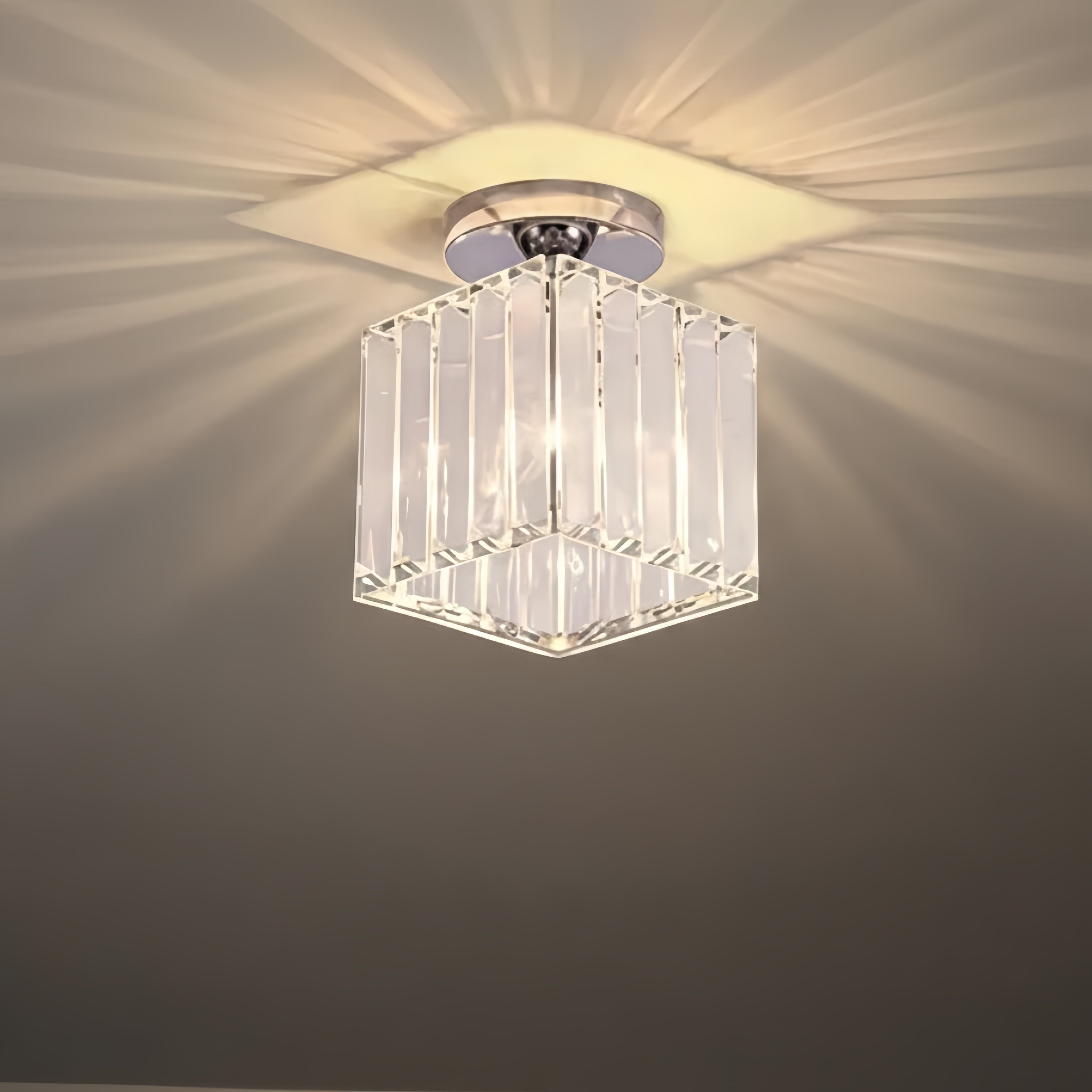 Lámpara de techo moderna Vetro con diseño de metal/cristal en negro/dorado/plateado para dormitorio