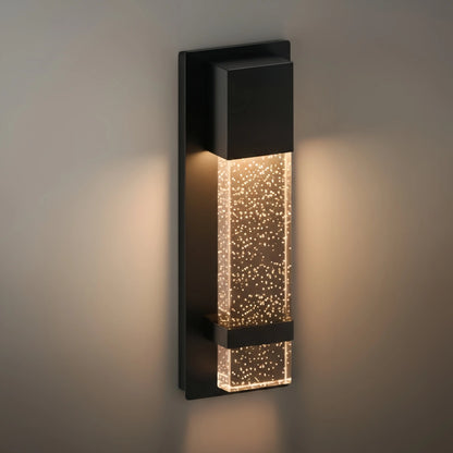 Arcato Modern Vertical Outdoor Wall Sconce – Black Stainless Steel/Glass for Patio/Entryway