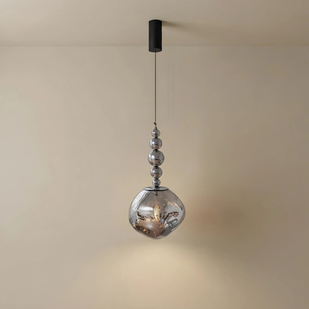 Lunara Modern Pendant Light – Acrylic Globe & Carbon Steel for Bedroom