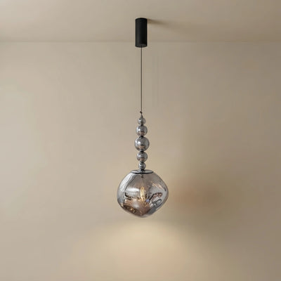Lunara Modern Pendant Light – Acrylic Globe & Carbon Steel for Bedroom