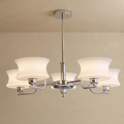 Vintage Chandelier – Gold or Chrome Glass Ceiling Light for Dining Room