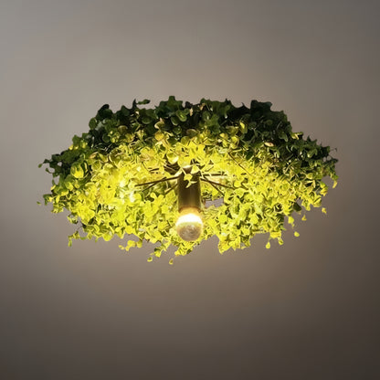 Botanica Art Deco Modern LED Ceiling Light – Plant Green Flush Mount Fixture