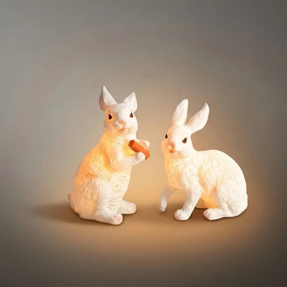 Easter Bunny Outdoor Light – Cute Sitting & Carrot Bunny Garden Lamp