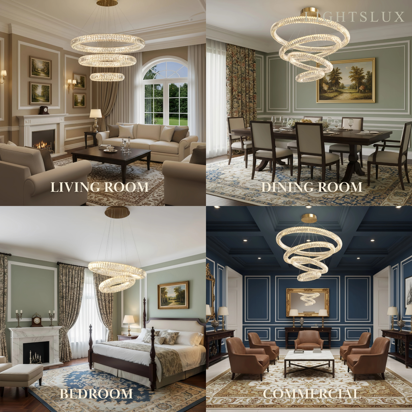 Excelis Luxury Tiered Crystal Chandelier – K9 Crystals Gold Finish Celestial Glow