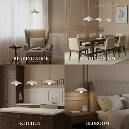 Sandora Modern Alabaster Dome Pendant – Brushed Gold Frame Soft Inviting Glow Kitchen Island