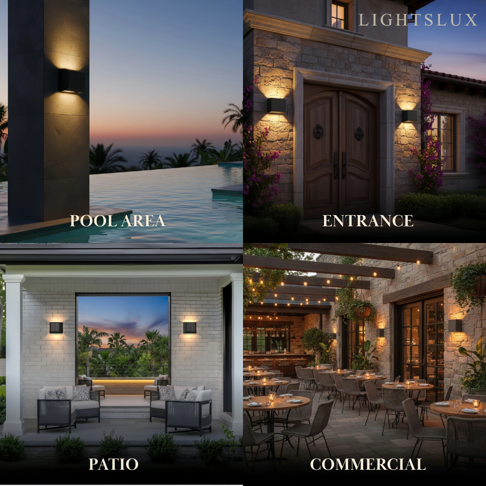 Minimalist Stainless Steel Outdoor Wall Sconce – Modern Exterior Light with Solar or Wired Power