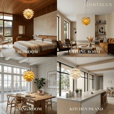 Vivara Nordic Aluminum Pendant Light — Pinecone Design Siver/White/Black for Dining Room