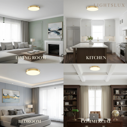 Excelis Solid Brass Ceiling Light – Matte Acrylic Diffuser Warm Even Glow