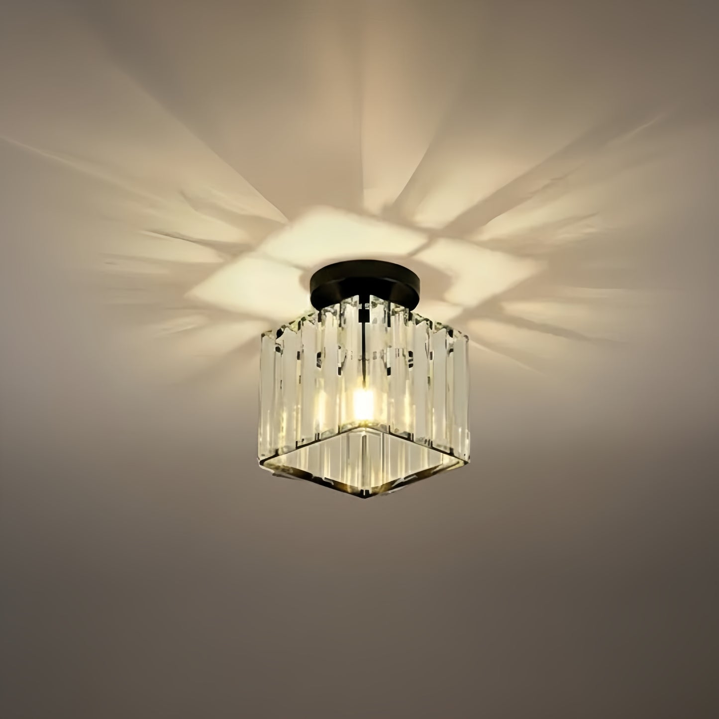 Vetro Modern Ceiling Lamp Metal/Acrylic Design in Black/Gold/Silver for Bedroom