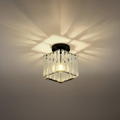 Lámpara de techo moderna Vetro con diseño de metal/cristal en negro/dorado/plateado para dormitorio