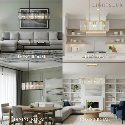 Excelis Modern Linear Chandelier – Metallic Accents for Refined Luxury Interiors