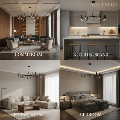 Nebula Modern Contemporary Candle Chandelier with Adjustable