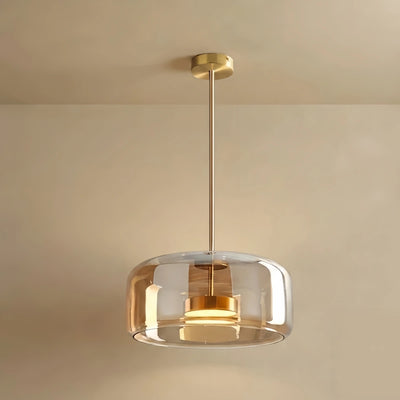 Vetro Modern Hand-Blown Pendant Lamp — Smoked Glass & Metal Accent for Kitchen Island