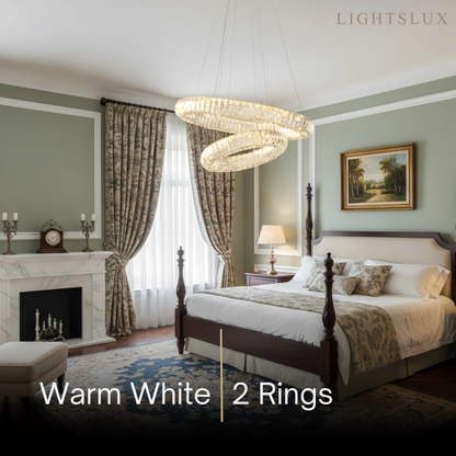 Excelis Luxury Tiered Crystal Chandelier – K9 Crystals Gold Finish Celestial Glow