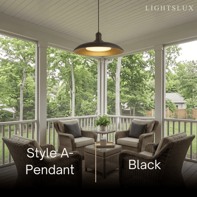 Irondale Industrial Waterproof Pendant Light -- Black/Brass Iron for Outdoor Wall
