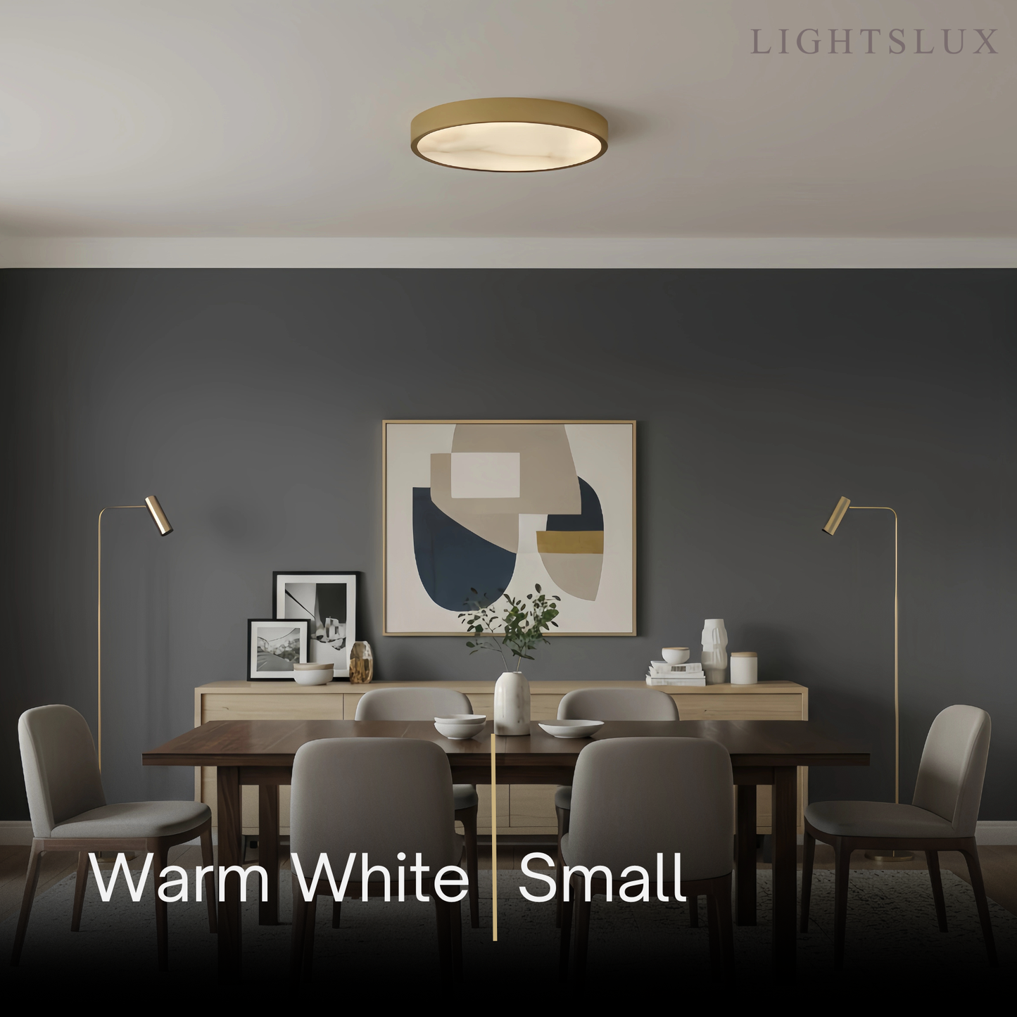 Excelis Modern Alabaster Disc Ceiling Light – Solid Brass Frame Warm Ambient Glow