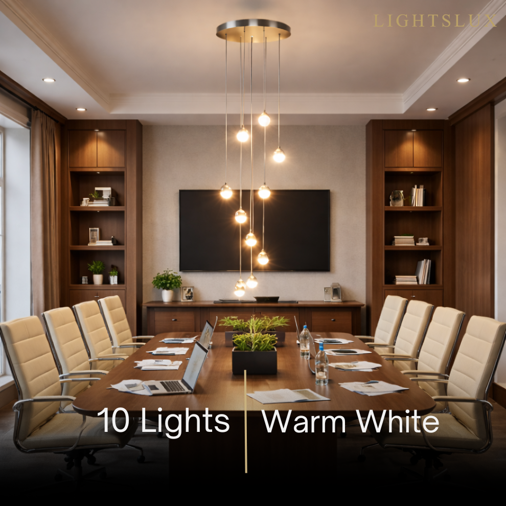 Excelis Royal Crystal Chandelier – Clear Sparkling Crystals with Warm Ambient Glow Living Room