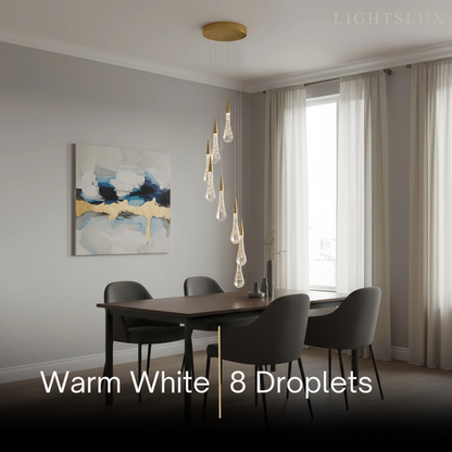 Excelis Luxury Crystal Drop Chandelier with Spiral Design