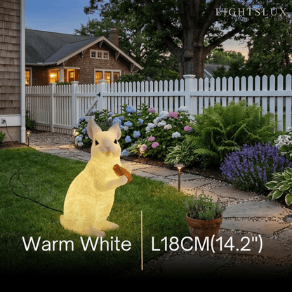 Easter Bunny Outdoor Light – Cute Sitting & Carrot Bunny Garden Lamp