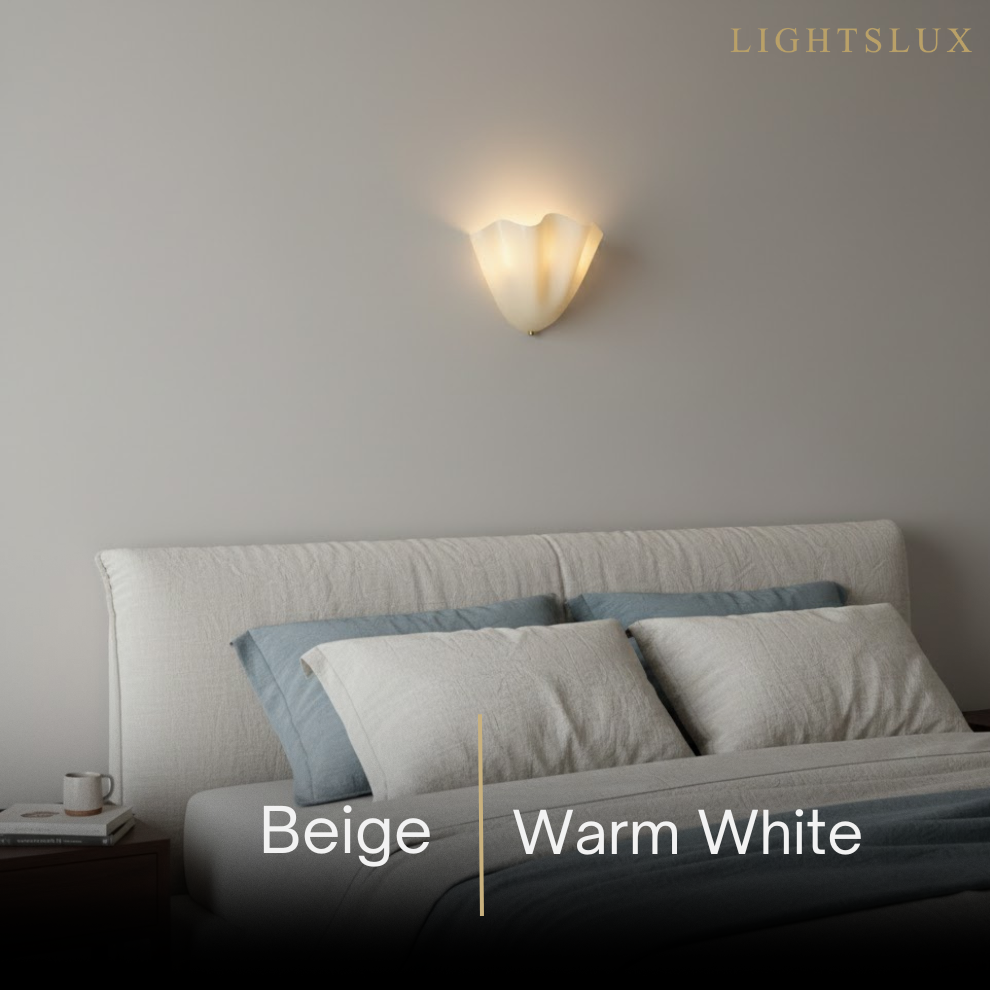 Organic Sculptural Wall Light — Petal-Form Earthy Tone for Bedroom