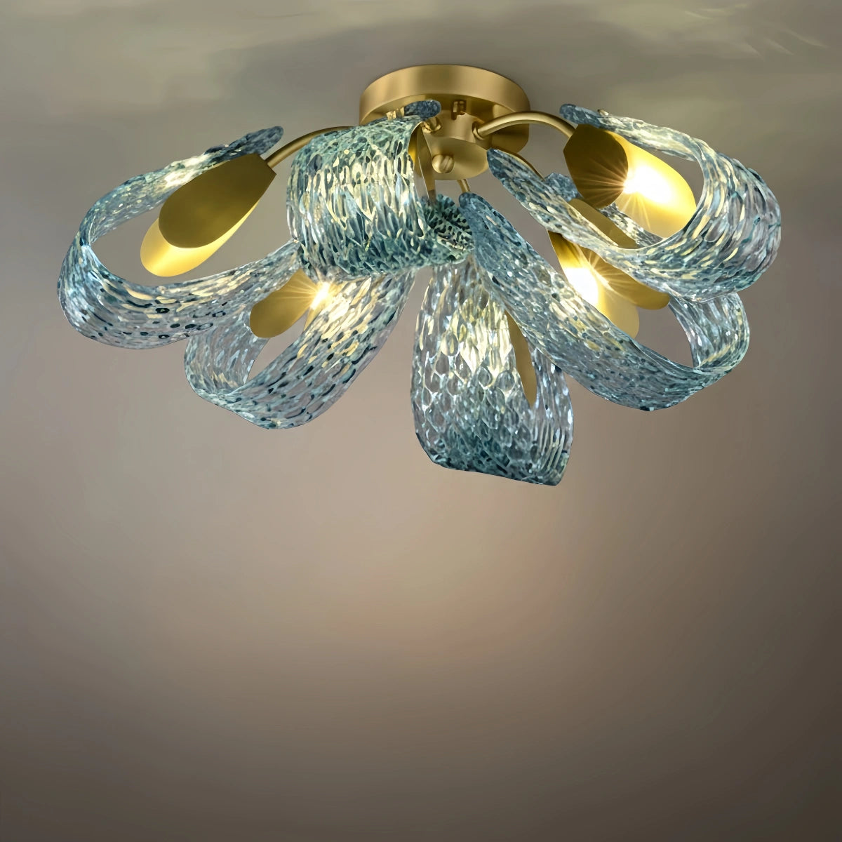 Art Deco Peacock Chandelier – Blue Feather Art Glass Contemporary for Dining Room Bedroom