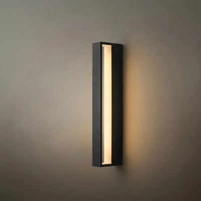 Aplique de pared exterior rectangular moderno Arcato – Luz con sensor de metal para jardín/patio