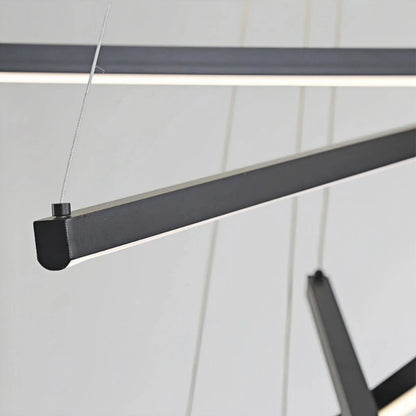 Arcato Moderne Skulpturale Chandelier – LED-Halo-Leuchte aus Aluminium und Kieselgel für das Wohnzimmer