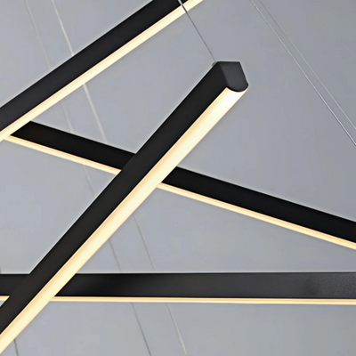 Lámpara de araña escultórica moderna Arcato – Luz LED de halo de gel de sílice y aluminio para sala de estar