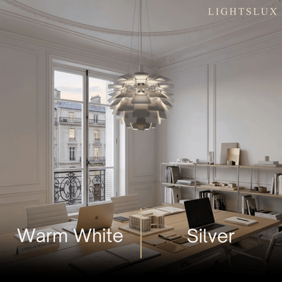Vivara Nordic Aluminum Pendant Light — Pinecone Design Siver/White/Black for Dining Room