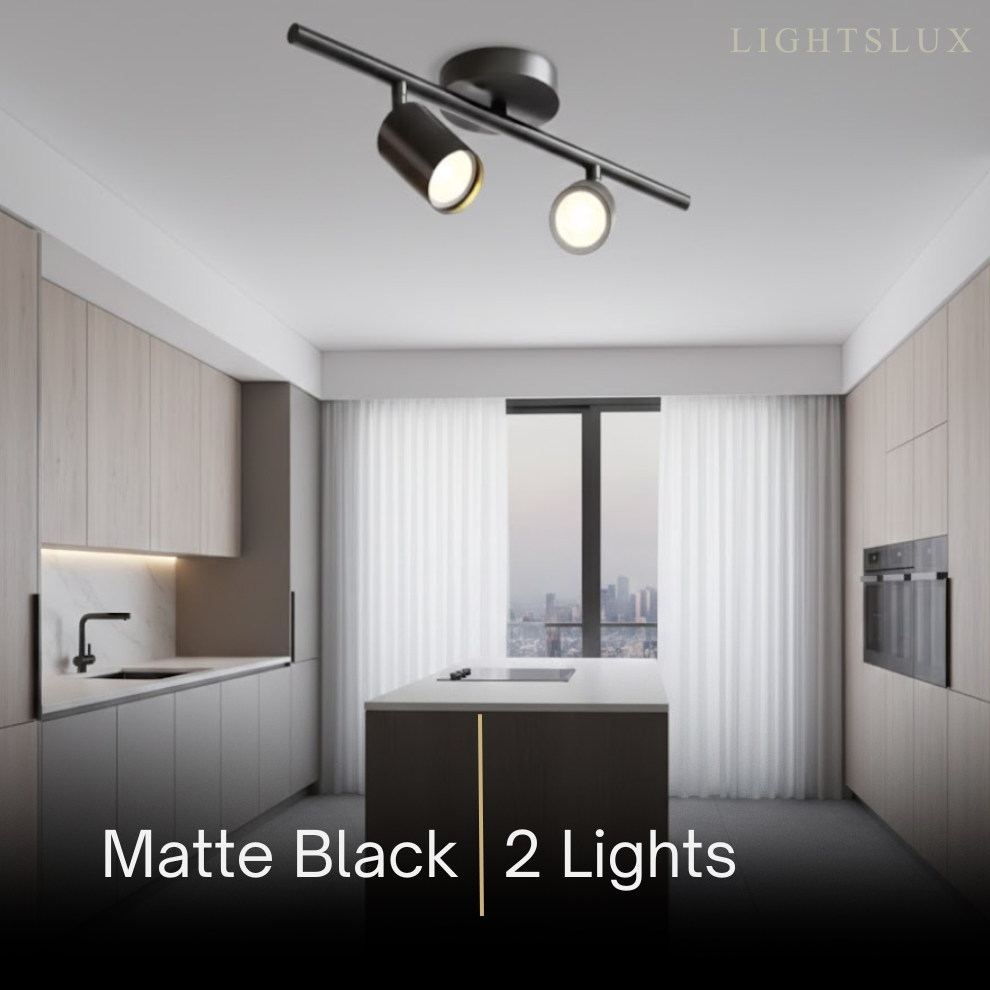 Arcato Minimalist Linear Track Light – Brushed Gold/Matte Black for Living/Study Room