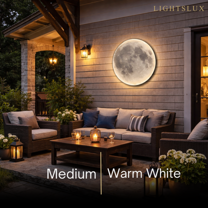 Moon Wall Light Luna, Waterproof Outdoor Moon Lamp for Patio Garden & Bathroom