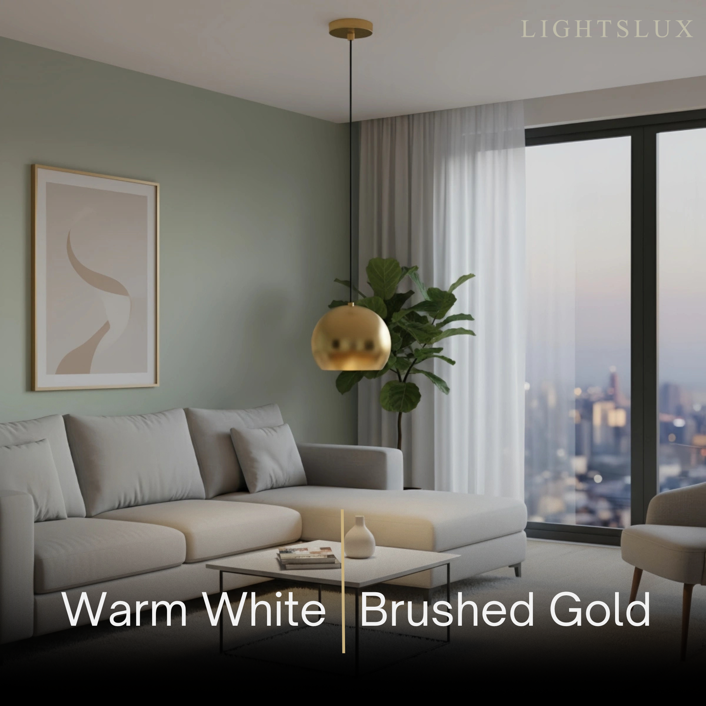 Excelis Modern Dome Pendant Light – Brushed Gold/Matte Black for Kitchen Island