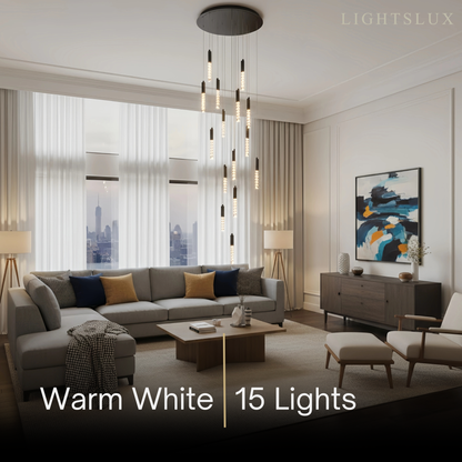 Luxury Cascade Crystal Chandelier – Reflecting & Refracting Light Brilliant Staircase