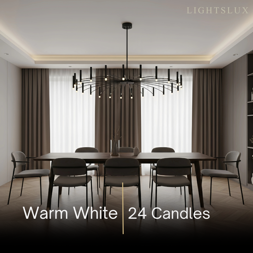 Nebula Modern Contemporary Candle Chandelier with Adjustable