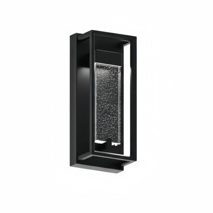 Arcato Modern Outdoor Wall Sconce, Black Stainless Steel Open Frame Light for Patio/Entryway