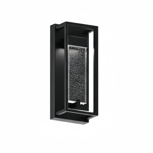 Arcato Modern Outdoor Wall Sconce, Black Stainless Steel Open Frame Light for Patio/Entryway