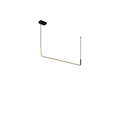 Lámpara colgante lineal minimalista Arcato – Metal negro/dorado/acrílico para comedor