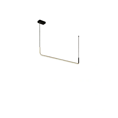 Arcato Minimalist Linear Pendant Light – Black/Gold Metal/Acrylic for Dining Room