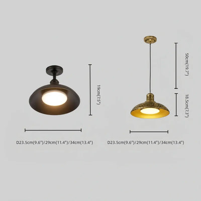 Irondale Industrial Waterproof Pendant Light -- Black/Brass Iron for Outdoor Wall